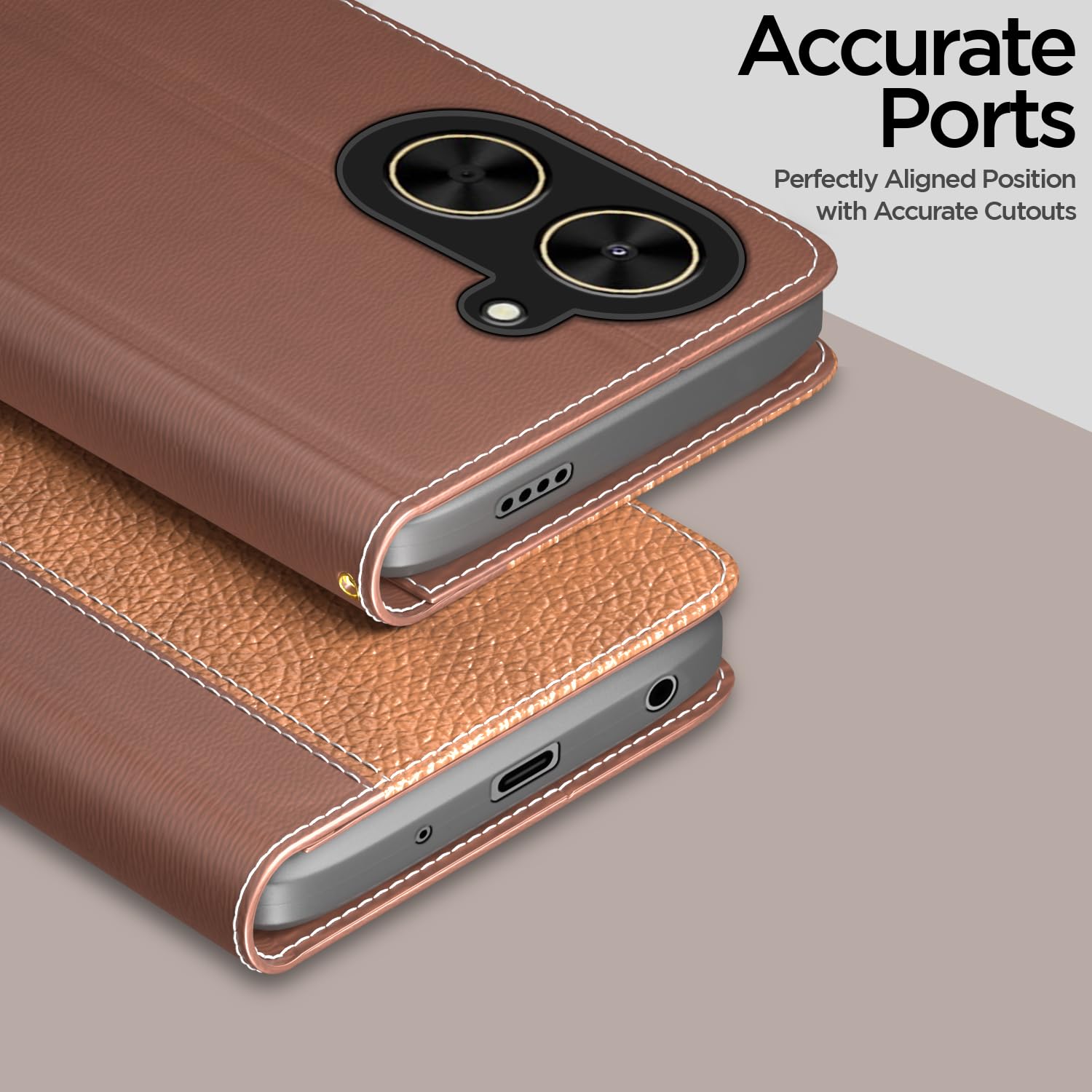 Tan Wallet flip cover for Poco C71/Redmi A5 – Pikkme – photo 2