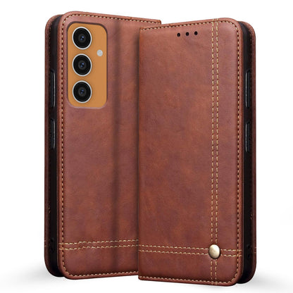 Samsung S23 FE 5G Magnetic wallet flip cover in brown by Pikkme