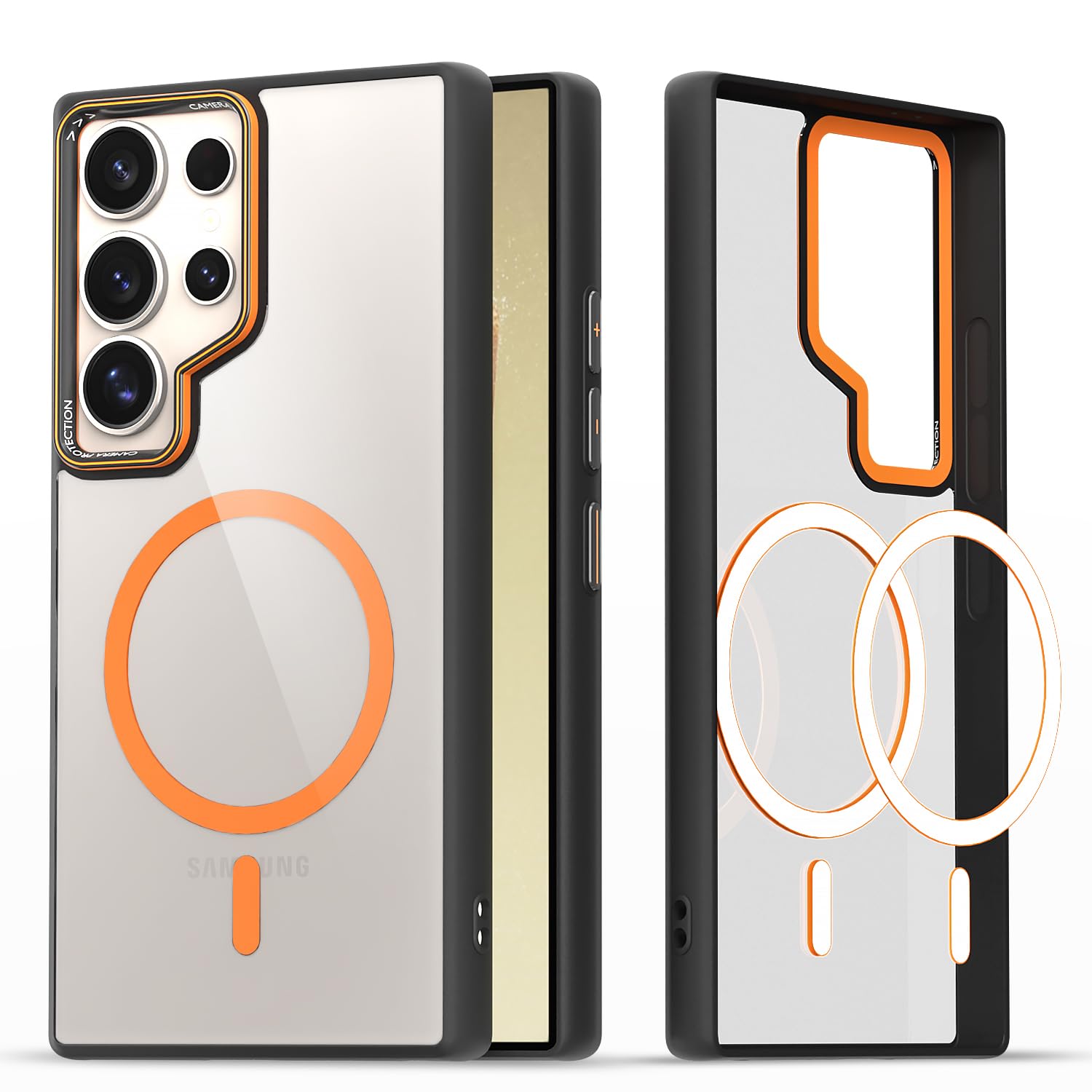 Pikkme Samsung S24 Ultra 5G black & orange mag-safe phone cover