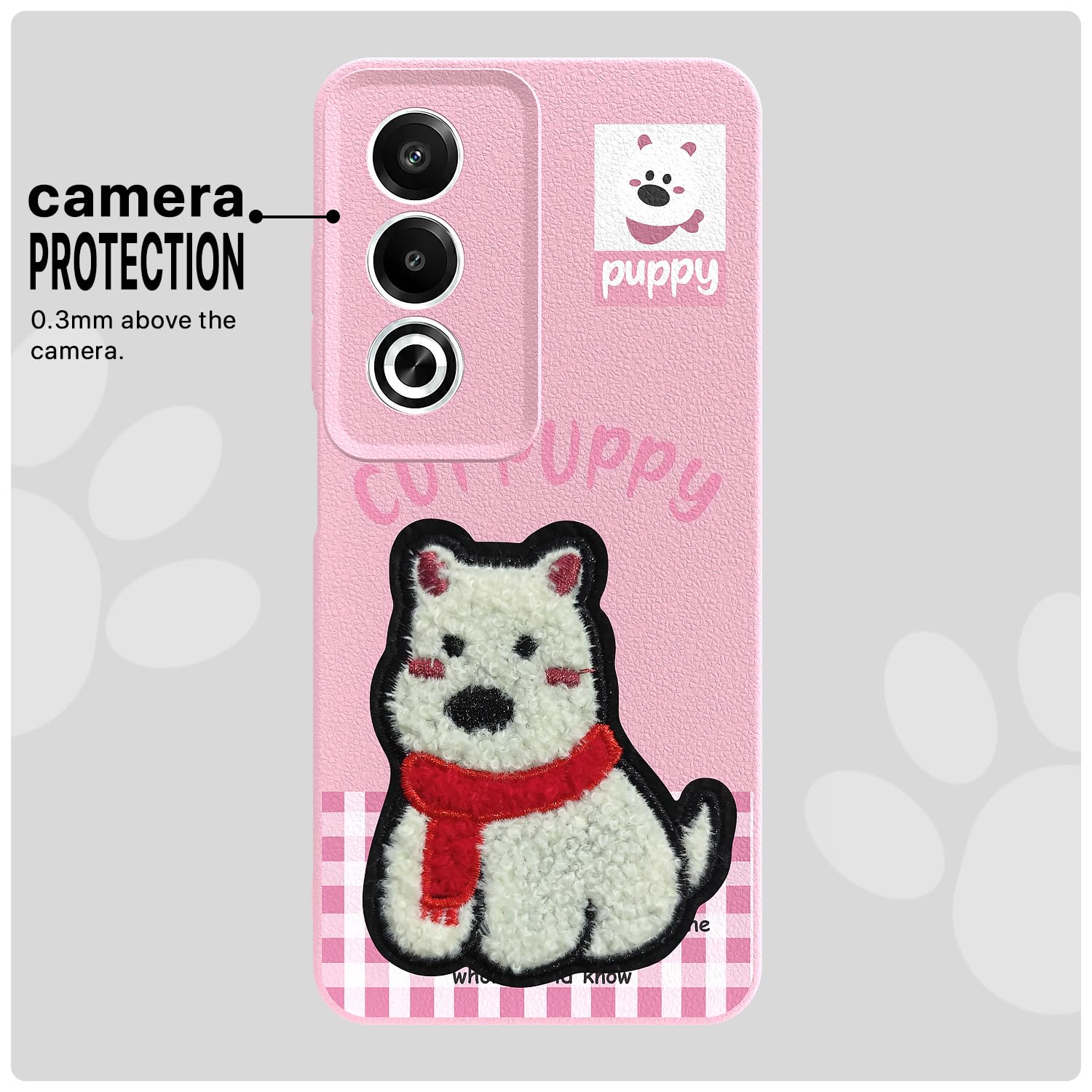 Pikkme pink Plush Patch mobile cover for Oppo K12x 5G – photo 6