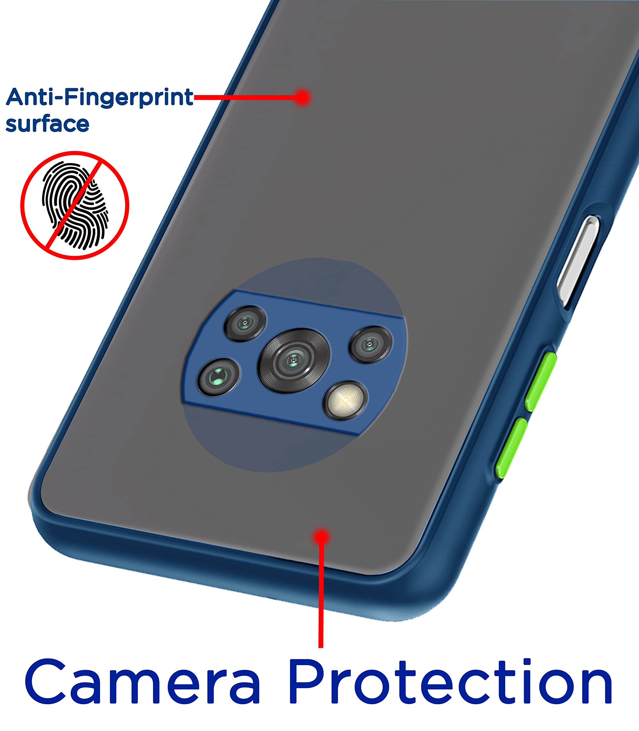 Pikkme Poco X3 Matte blue mobile back cover – photo 2