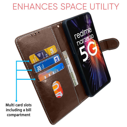 Brown & coffee Magnetic flip case for Realme Narzo 50 5G/Oppo K10 5G/Oppo A57 – Pikkme – photo 3