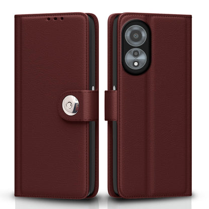 Brown Button flip case for Oppo A78 4G – Pikkme