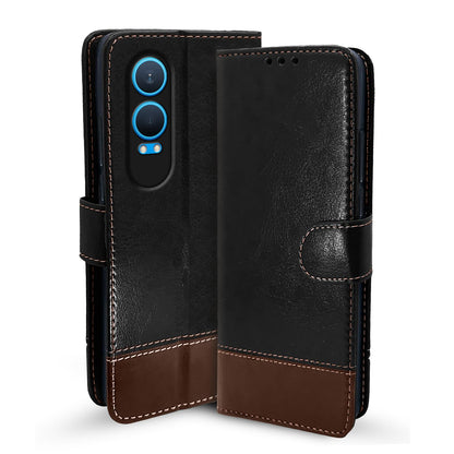 Pikkme OnePlus Nord CE 4 Lite 5G Magnetic black & brown flip cover