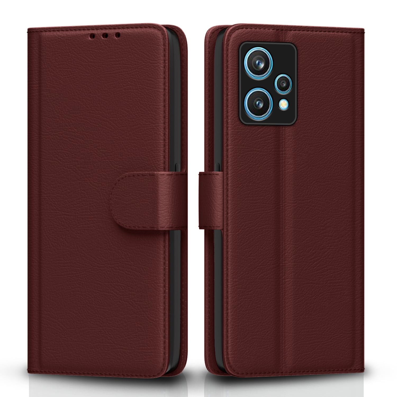 Realme 9 Pro Plus 5G flip case in brown by Pikkme