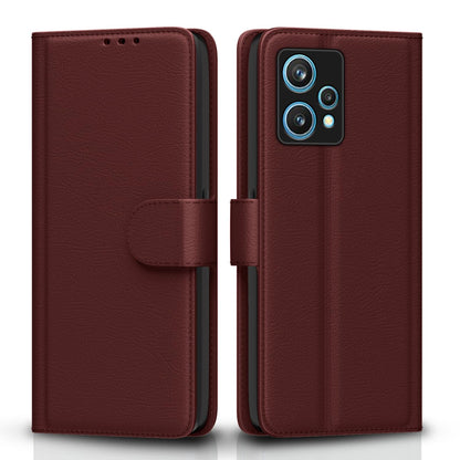 Realme 9 Pro Plus 5G flip case in brown by Pikkme