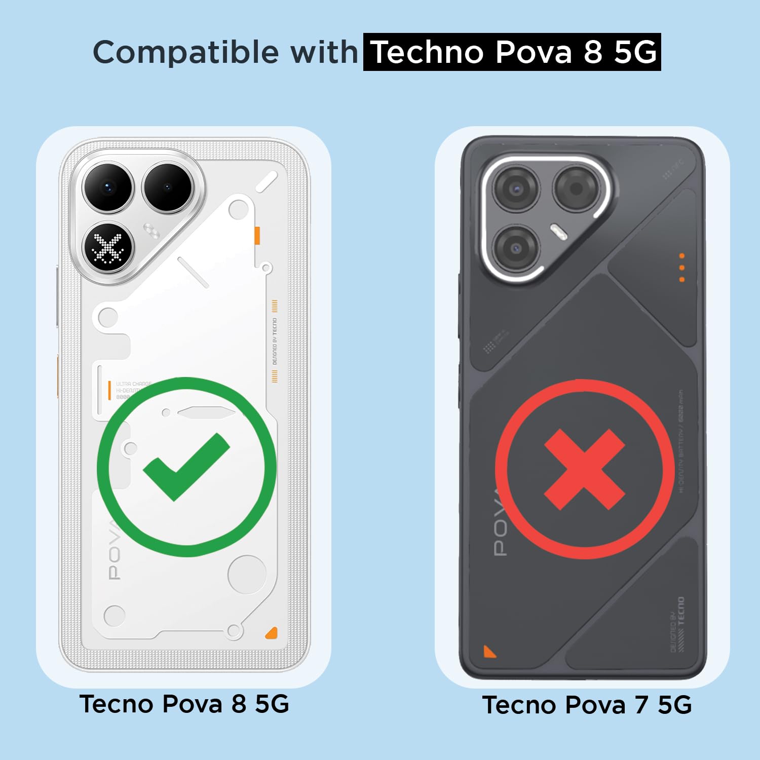 Pikkme transparent mag-safe MagSafe phone cover for Tecno Pova 8 5G – photo 4