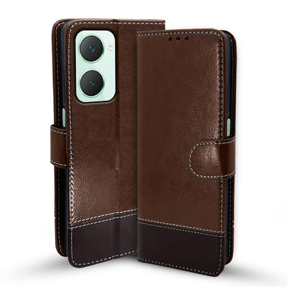 Pikkme brown & coffee Magnetic wallet flip cover for iQOO Z9 Lite 5G/Vivo T3 Lite 5G/Vivo Y18/Y18e/Y03