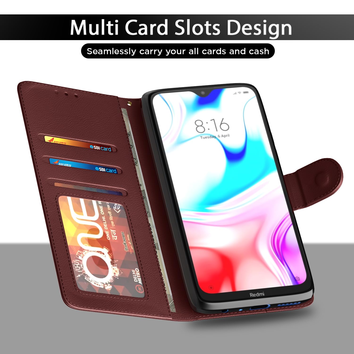Redmi 8 Wallet flip cover by Pikkme – photo 5