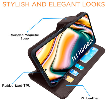 Pikkme Mi 11i 5G / 11i HyperCharge 5G Vintage Flip Case  (Coffee)