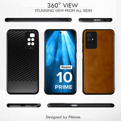Pikkme Redmi 10 Prime Leather brown back cover – photo 2
