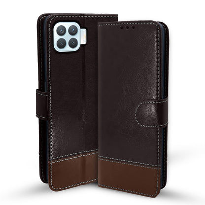 Pikkme Oppo F17 Pro coffee & brown wallet flip cover