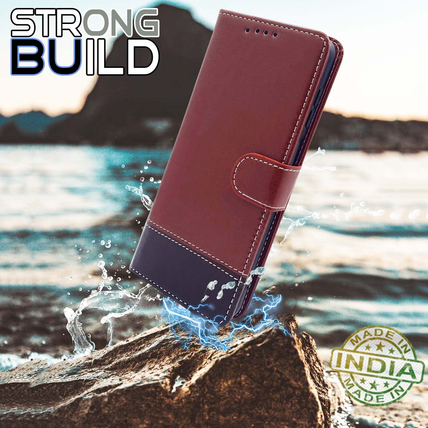 Samsung M32/A32 5G Magnetic flip case in brown & coffee by Pikkme – photo 2