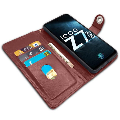 Brown Button flip case for iQOO Z7/Z7s 5G – Pikkme – photo 3