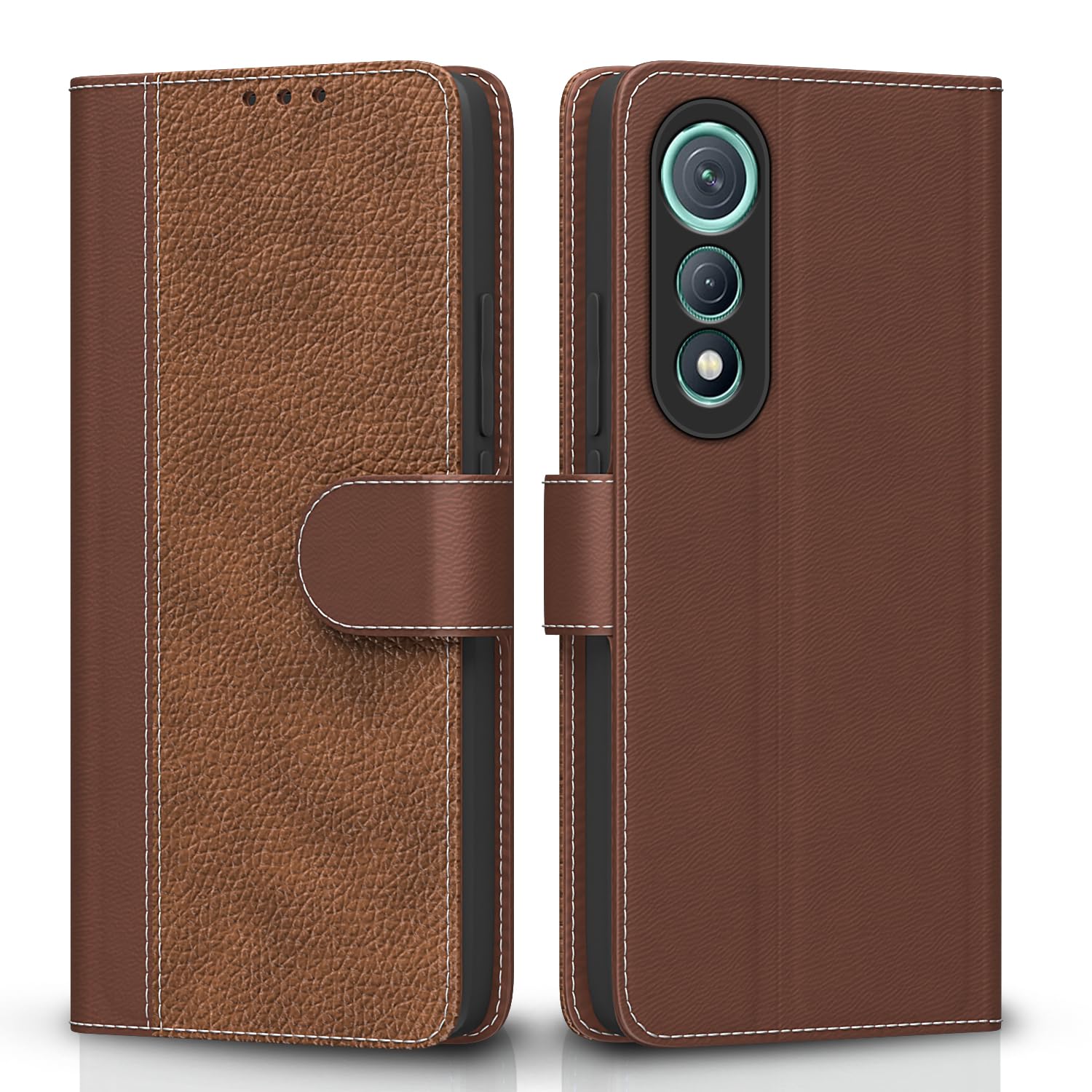 Pikkme tan Wallet mobile flip cover for Tecno Pova