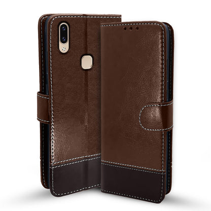 Pikkme Vivo V9 brown & coffee flip case