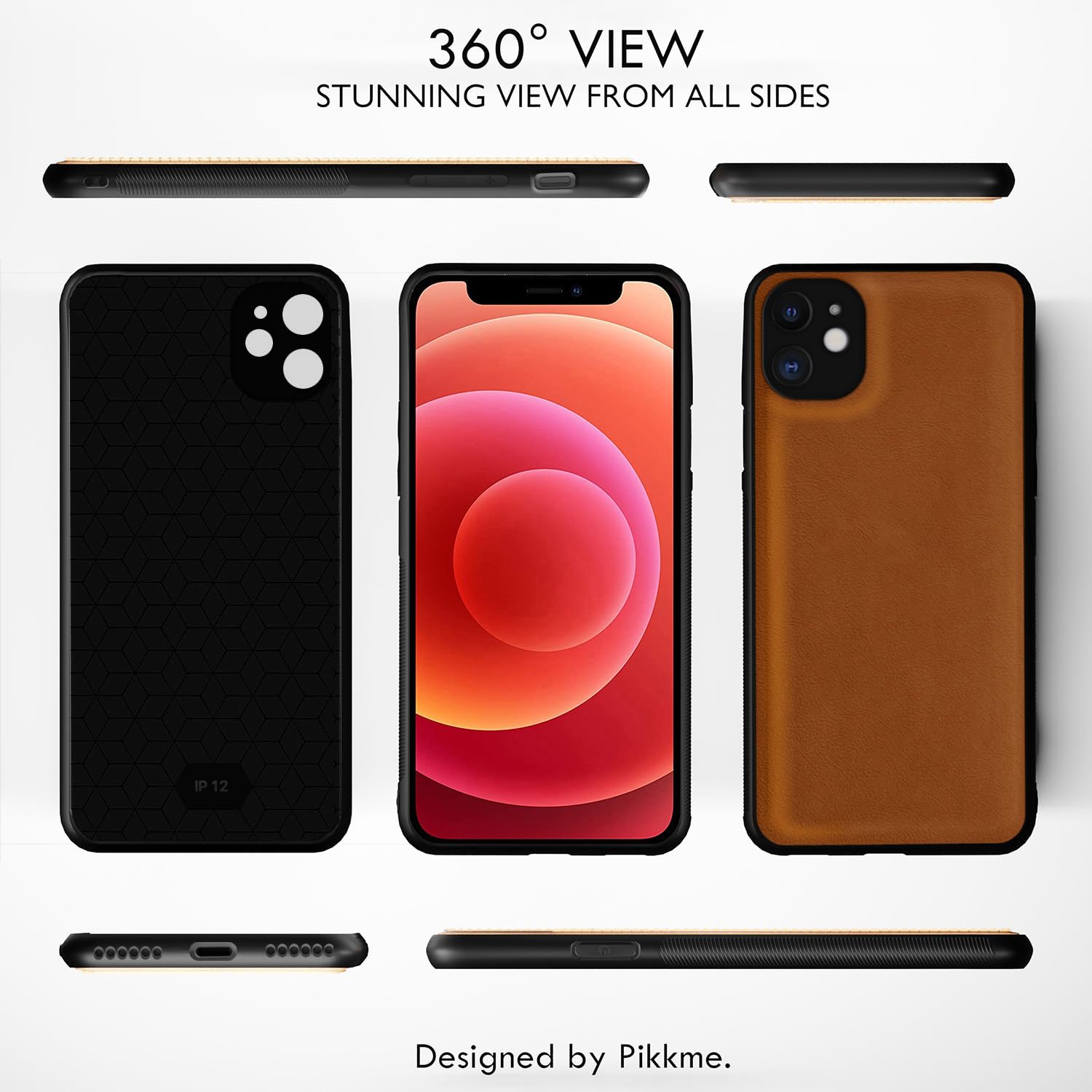 Pikkme iPhone 12 Flexible Pu Leather Leatherback Back Cover (Camel)