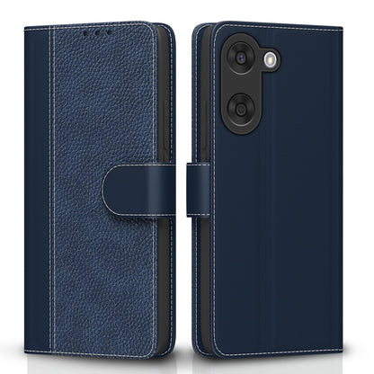 Pikkme OnePlus Nord CE 5 5G Dual-tone Leather Finish Flip Cover (Blue)