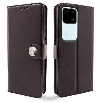 Pikkme Vivo V30 5G Button coffee mobile flip cover