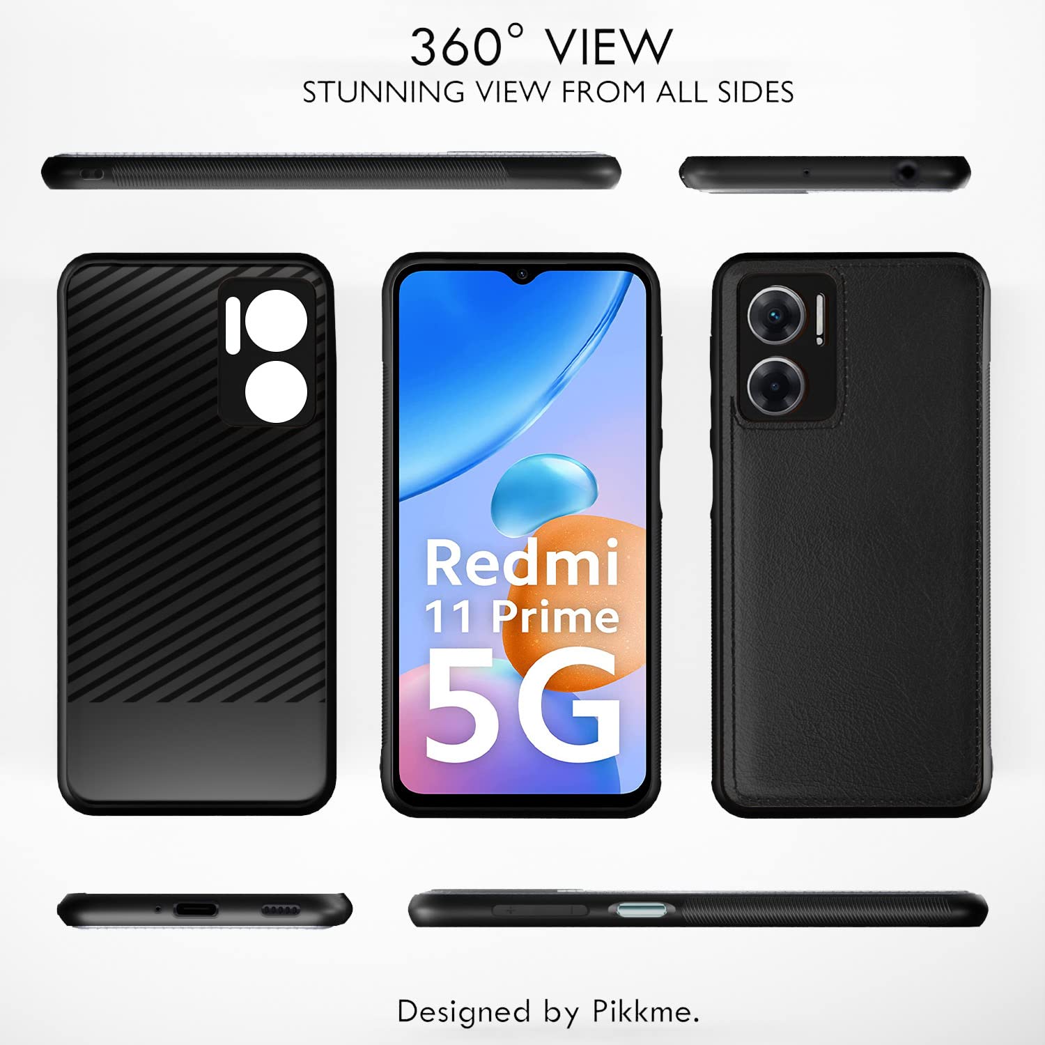 Pikkme black Leather mobile cover for Redmi 11 Prime 5G – photo 3