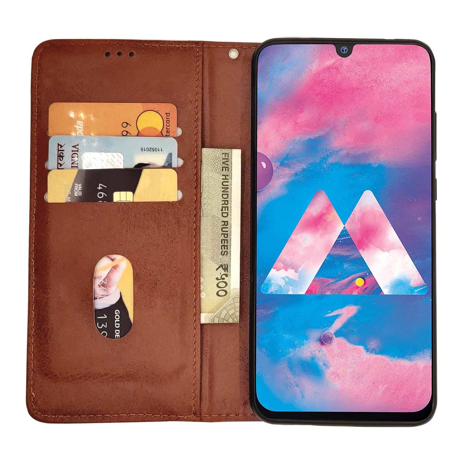 Brown Magnetic flip case for Samsung M30 – Pikkme – photo 3