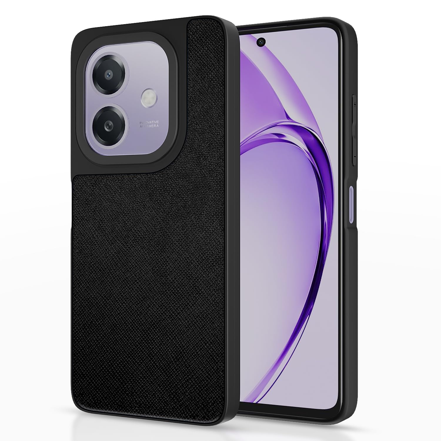 Oppo A3x 5G/A3x 4G Leatherback mobile cover in black by Pikkme