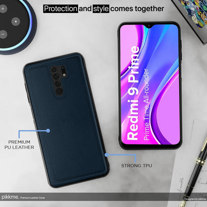 Blue Leather back cover for Redmi 9 Prime/Poco M2 – Pikkme – photo 5