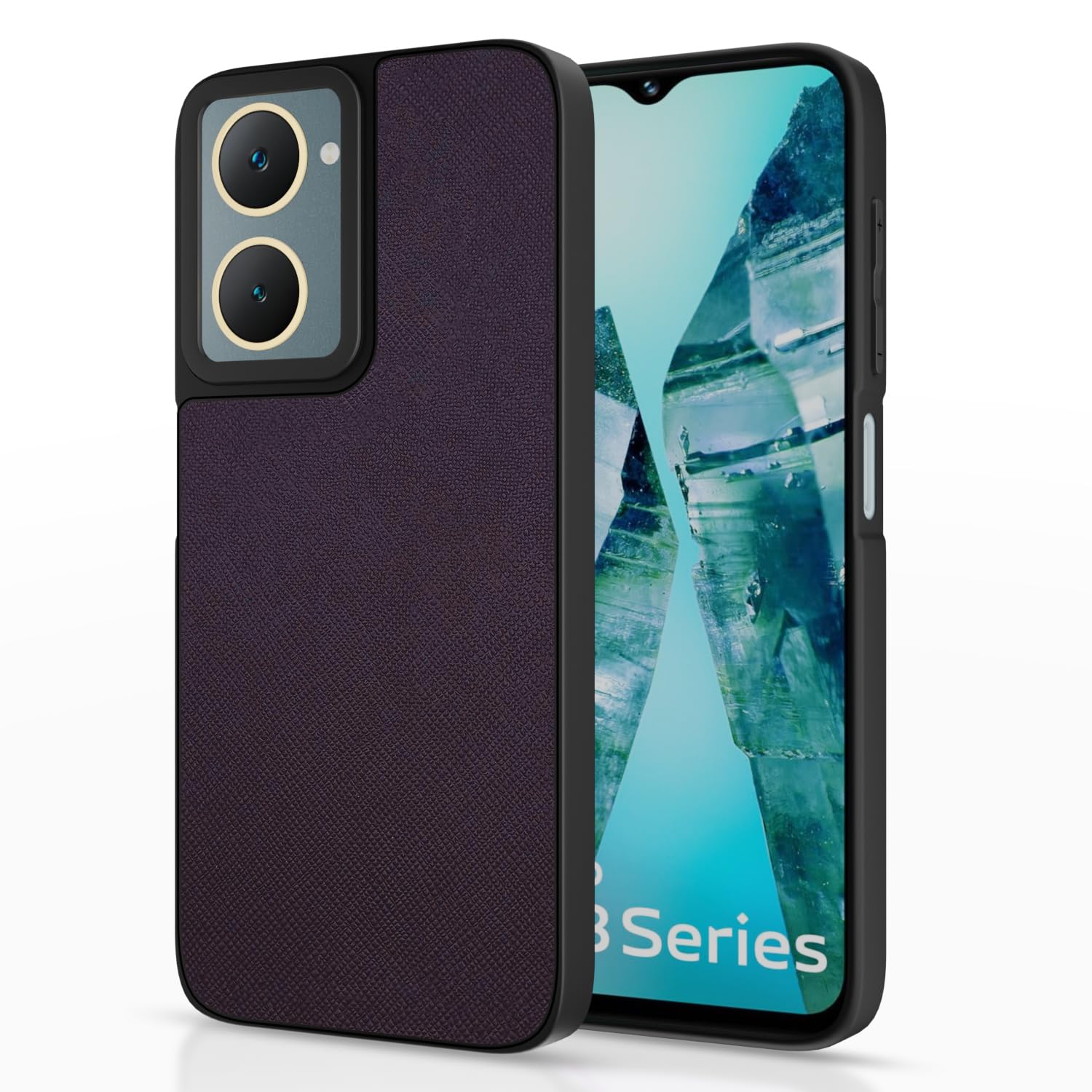 Pikkme cherry Leatherback mobile cover for iQOO Z9 Lite 5G/Vivo T3 Lite 5G/Vivo Y18/Y18e/Y03