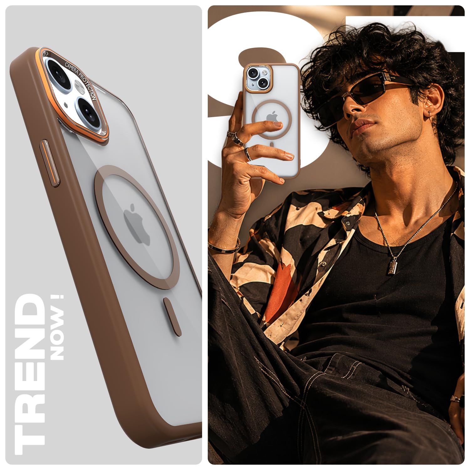 iPhone 14 back cover in brown mag-safe by Pikkme – photo 7