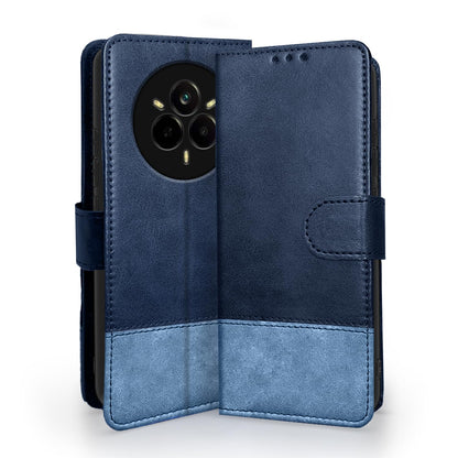 Pikkme navy & light blue mobile flip cover for Realme 14 Pro 5G