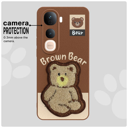 Pikkme Vivo Y400 Pro 5G Plush Patch brown mobile back cover – photo 6