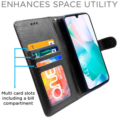 Black Wallet flip cover for Vivo T1 Pro/iQOO Z6 Pro 5G – Pikkme – photo 2