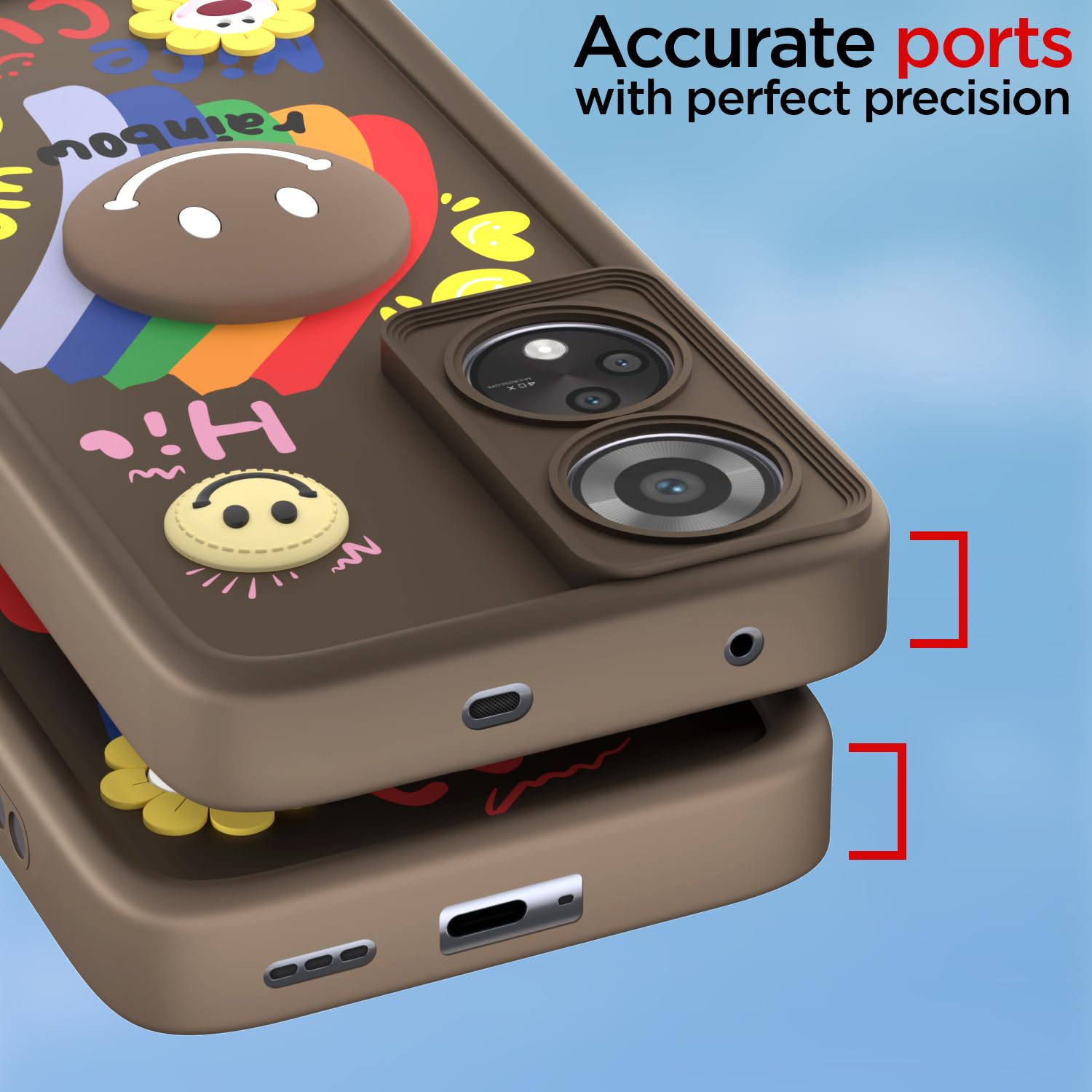Brown Soft Silicone mobile back cover for Oppo Reno 8T – Pikkme – photo 4