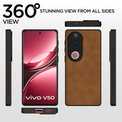 Pikkme Vivo V50 5G / V50e 5G Leather Back Case | Brown