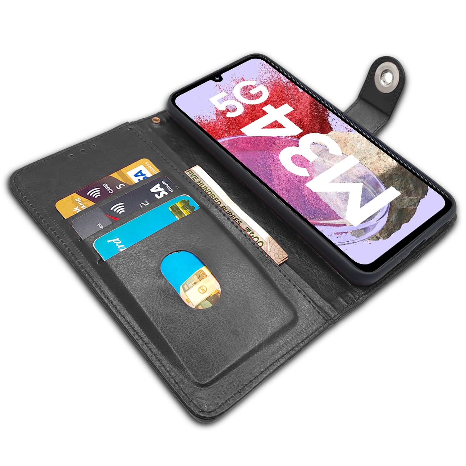 Pikkme Samsung M34 5G black wallet flip cover – photo 3