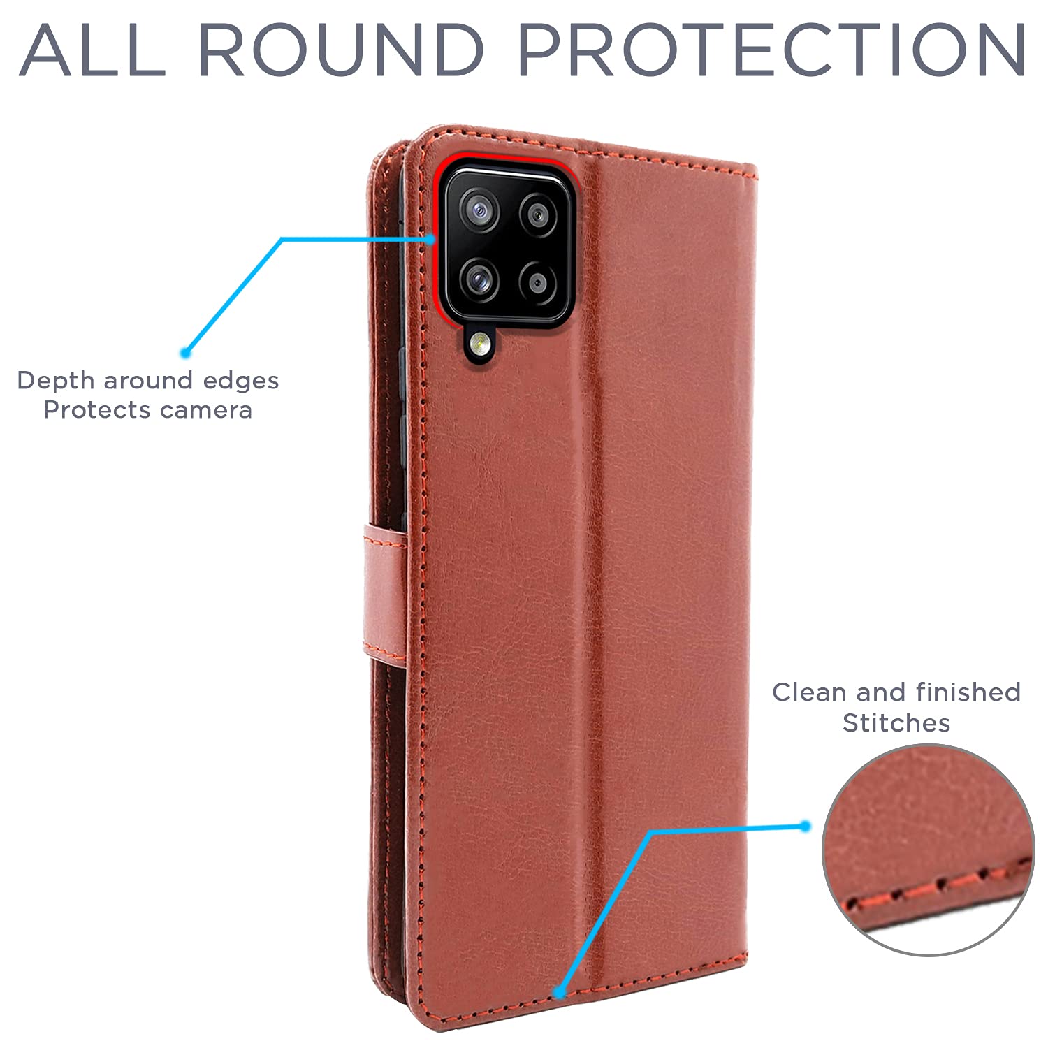 Pikkme brown wallet flip cover for Samsung M42 – photo 4
