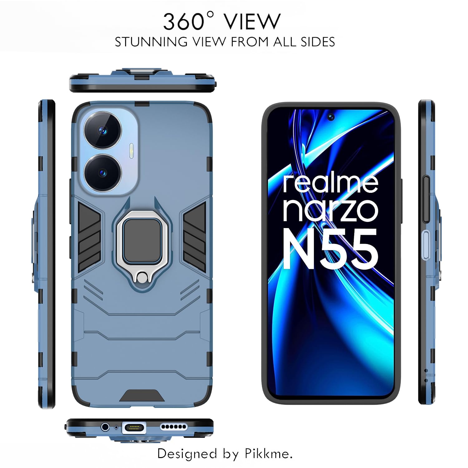 Blue D5 Tough Armor back cover for Realme Narzo N55/C55 – Pikkme – photo 3