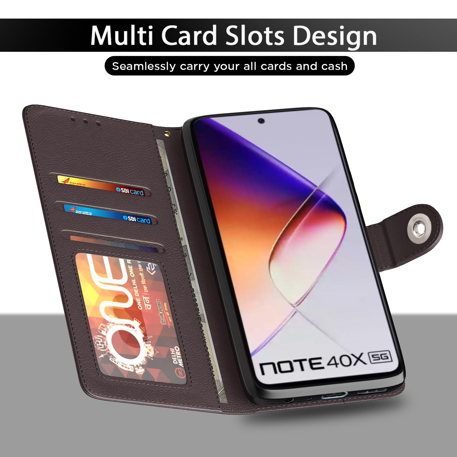 Pikkme Infinix Note 40X 5G coffee flip cover – photo 5