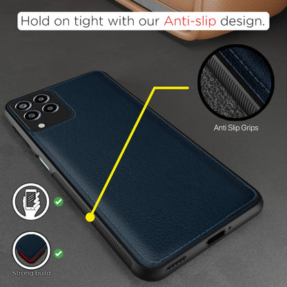 Blue Leather mobile cover for Samsung M53 5G – Pikkme – photo 2