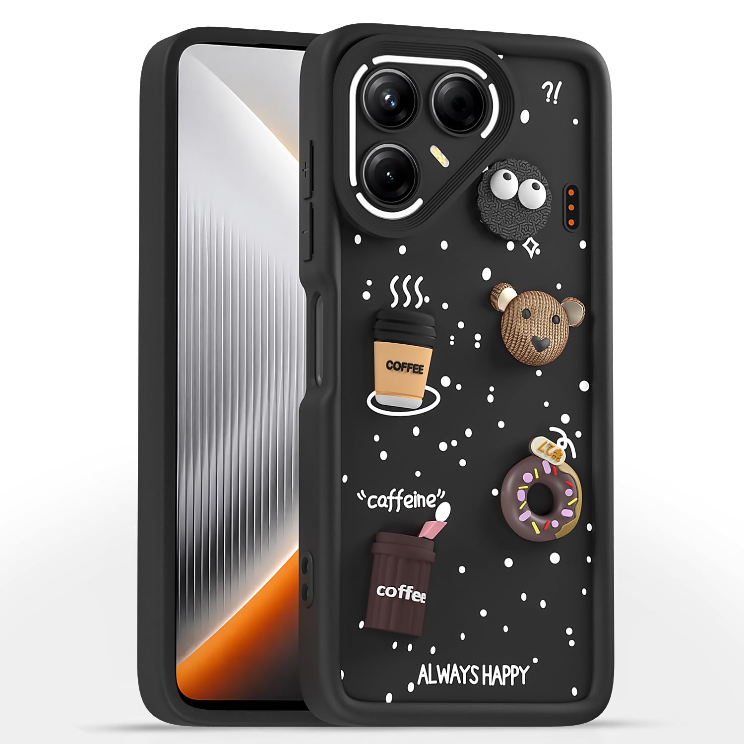 Tecno Pova 7 5G/3D Silicone mobile cover in black by Pikkme