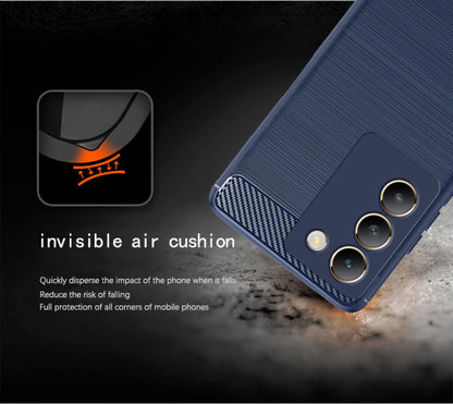 Pikkme Vivo T3 5G / Vivo Y200e 5G Hybrid Carbon Fiber Back Cover | Blue