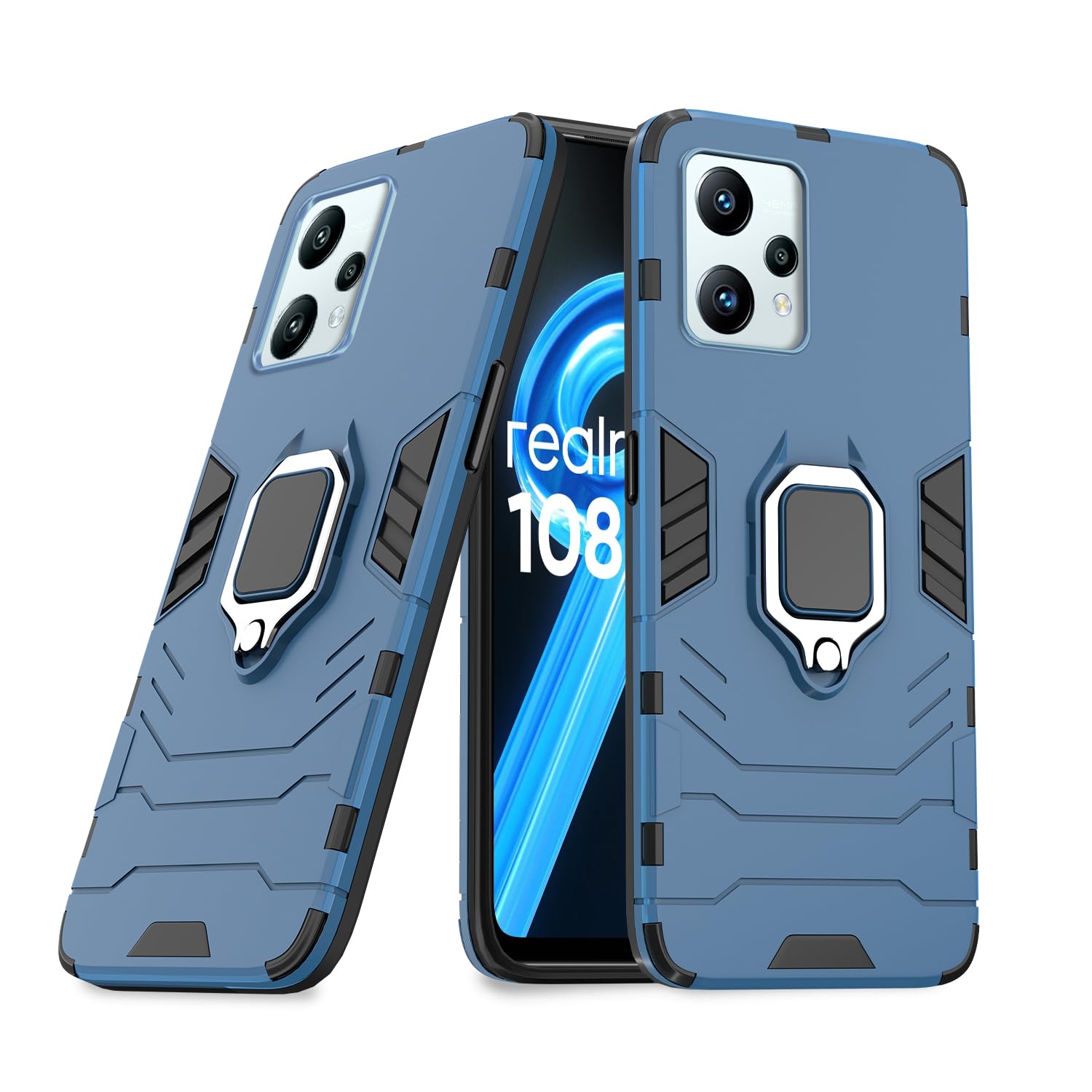  Realme 9 4G / Realme 9 Pro Plus 5G D5 Tough Armor Back Cover - Blue
