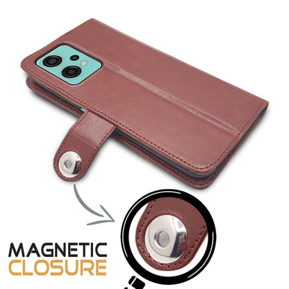 Pikkme button brown Wallet mobile flip cover for OnePlus Nord CE 2 Lite 5G – photo 4