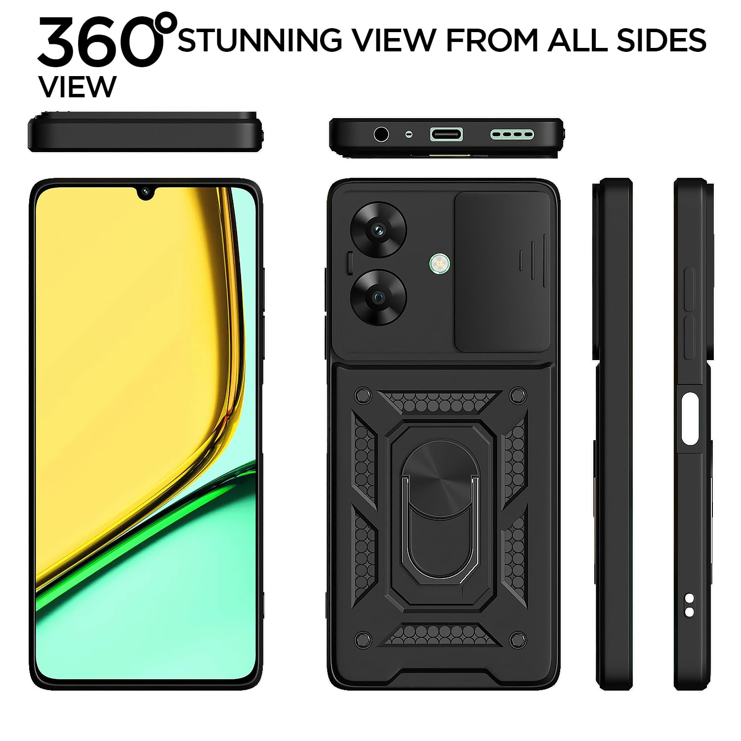 Pikkme black D10 Camera Shield phone cover for Realme Narzo N61/C61 4G – photo 5