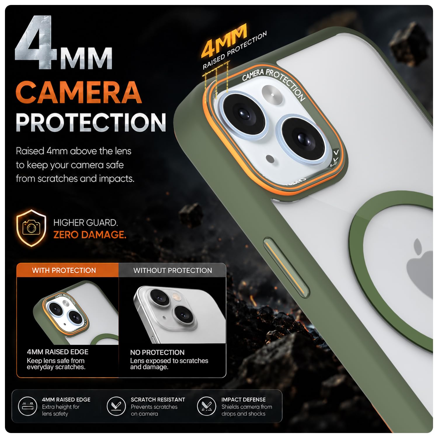 Green mag-safe phone cover for iPhone 15 Plus – Pikkme – photo 4