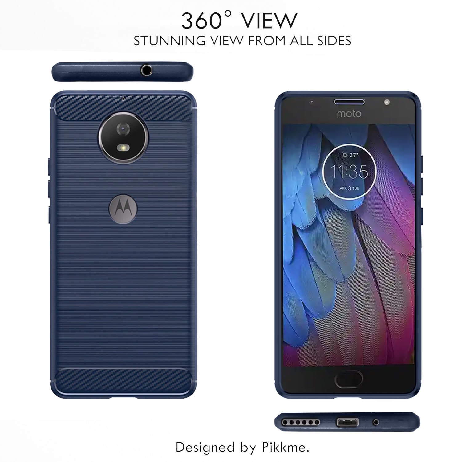 Pikkme blue Hybrid mobile back cover for Moto G5s Plus – photo 3