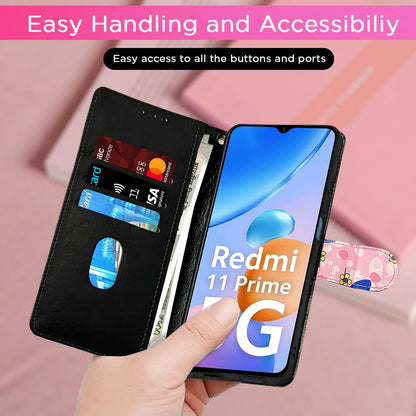 Redmi 11 Prime 5G Wallet mobile flip cover in pink flower by Pikkme – photo 7