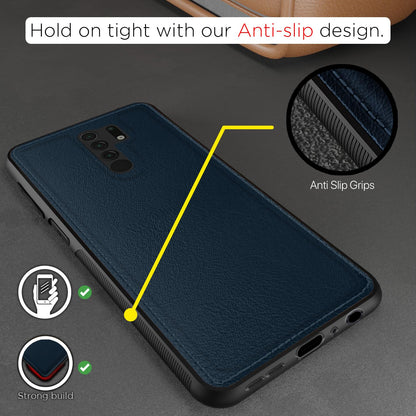 Redmi 9 Prime/Poco M2 Leather phone cover in blue by Pikkme – photo 2