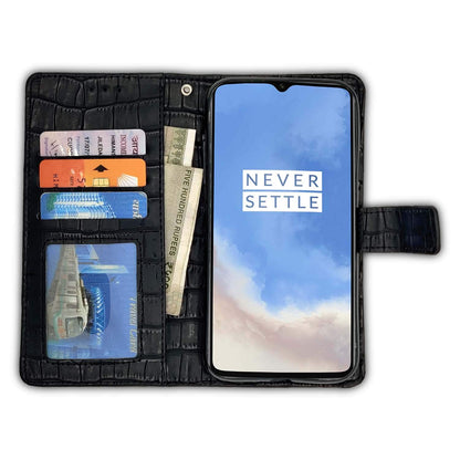 OnePlus 7 Leather mobile flip cover in black by Pikkme – photo 2