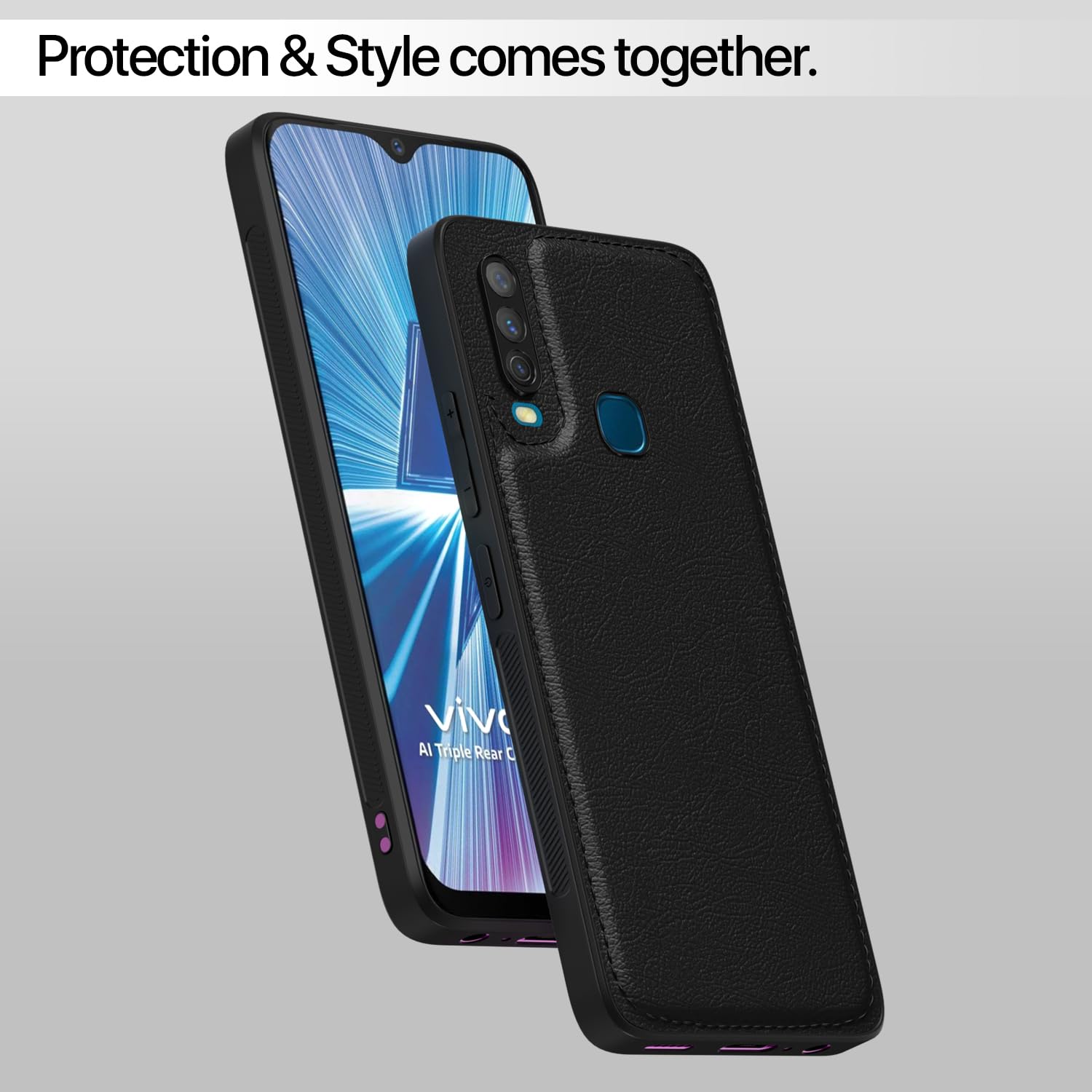 Vivo Y12/Y15/Y17/U10 mobile cover in black by Pikkme – photo 6